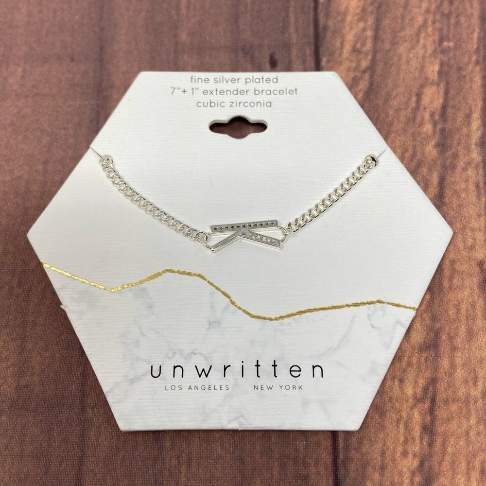 UNWRITTEN CUBIC ZIRCONIA SILVER “K” NECKLACE ZF96